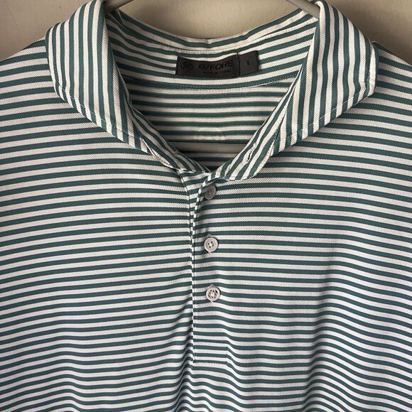 G/FORE Green and White Striped Polo Shirt - Picture 2 of 9